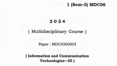 FYUGP 3rd Sem (Multi Disciplinary Course) MDC0300603 Question paper 2024 /Guwahati University#shorts