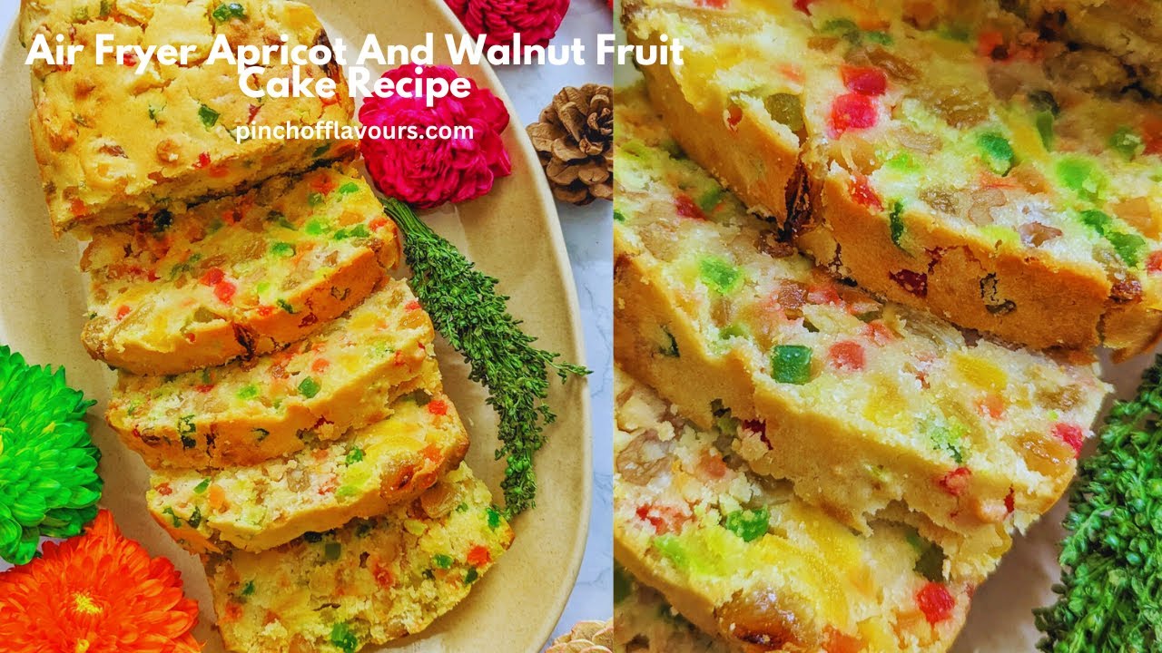 Air Fryer Apricot And Walnut Fruit Cake Recipe Christmas Special