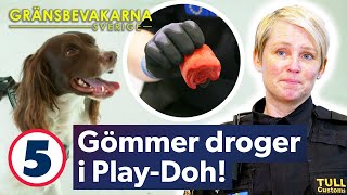 Tullens sökhund stoppar ungdom som har gömt droger i Play-Doh | Gränsbevakarna Sverige | Kanal 5