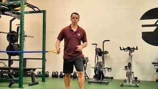 Chest Fly Split Stance Open w Single Arm Band