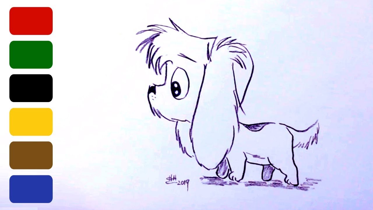 How to Draw a Puppy - Simple and Cute (Part 7) - YouTube
