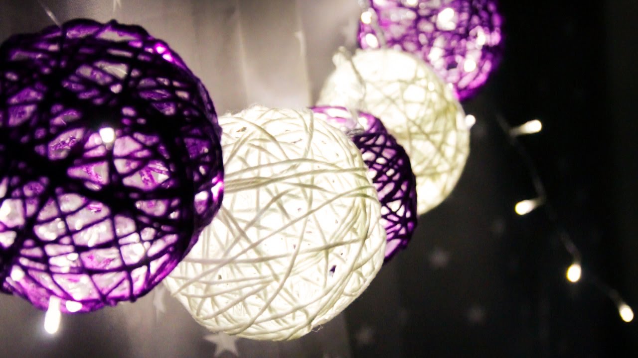 how to make yarn lampshade DIY (medium size, good for wall decor) YouTube