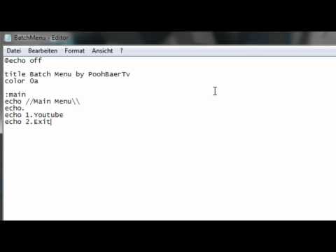 [PoohBaerTv] Eigenes Batch Menu erstellen [HD]