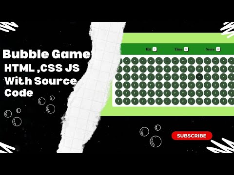 Creating a Bubble Game using HTML,CSS & JS 🔥🔥  | With Source Code | Beginner Friendly .