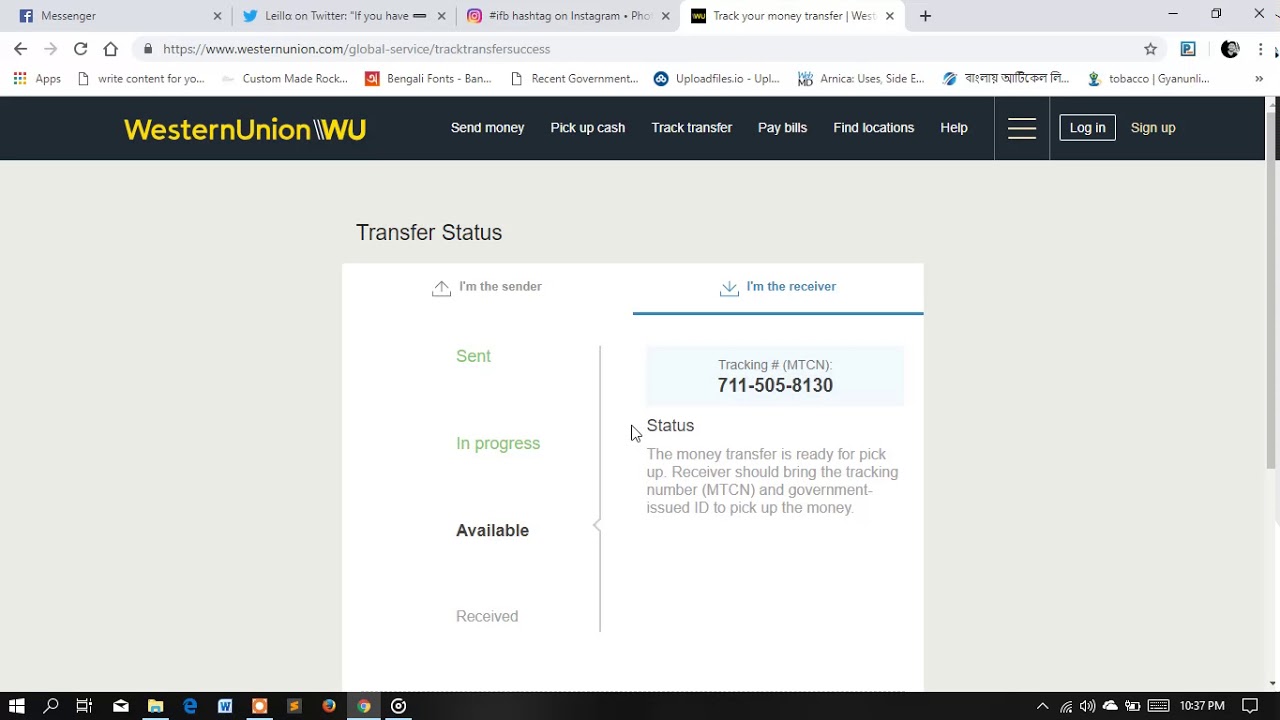 Western union Money tracking system {check your western pin} YouTube