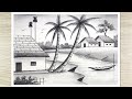 How to draw village scenery with pencil sketch nature pencil drawing  for beginners