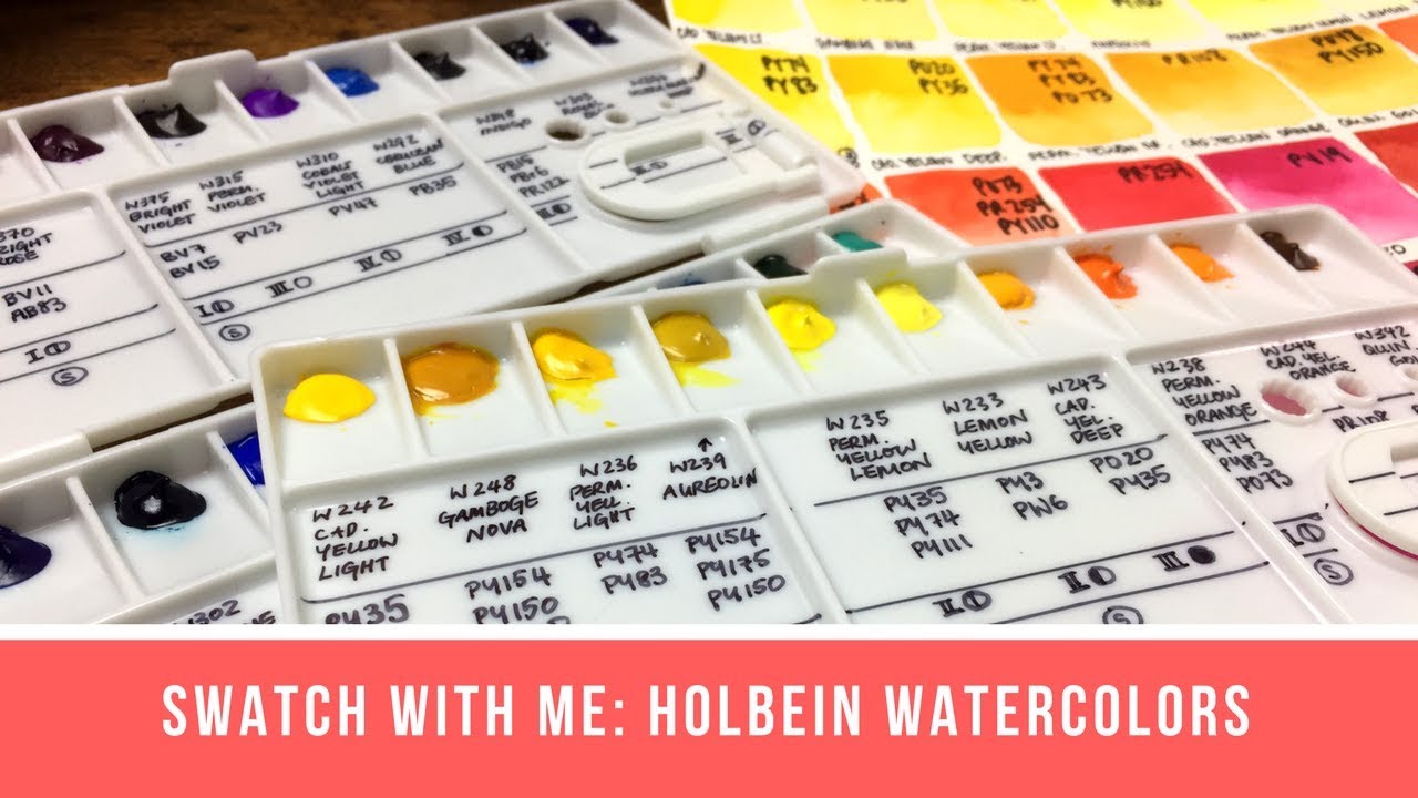 Holbein Watercolor Paints Color Chart