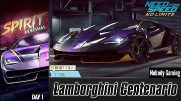 NFS No Limits: Lamborghini Centenario || Spirit Festival | Spirit Road Day - 1||#gaming #viral #game