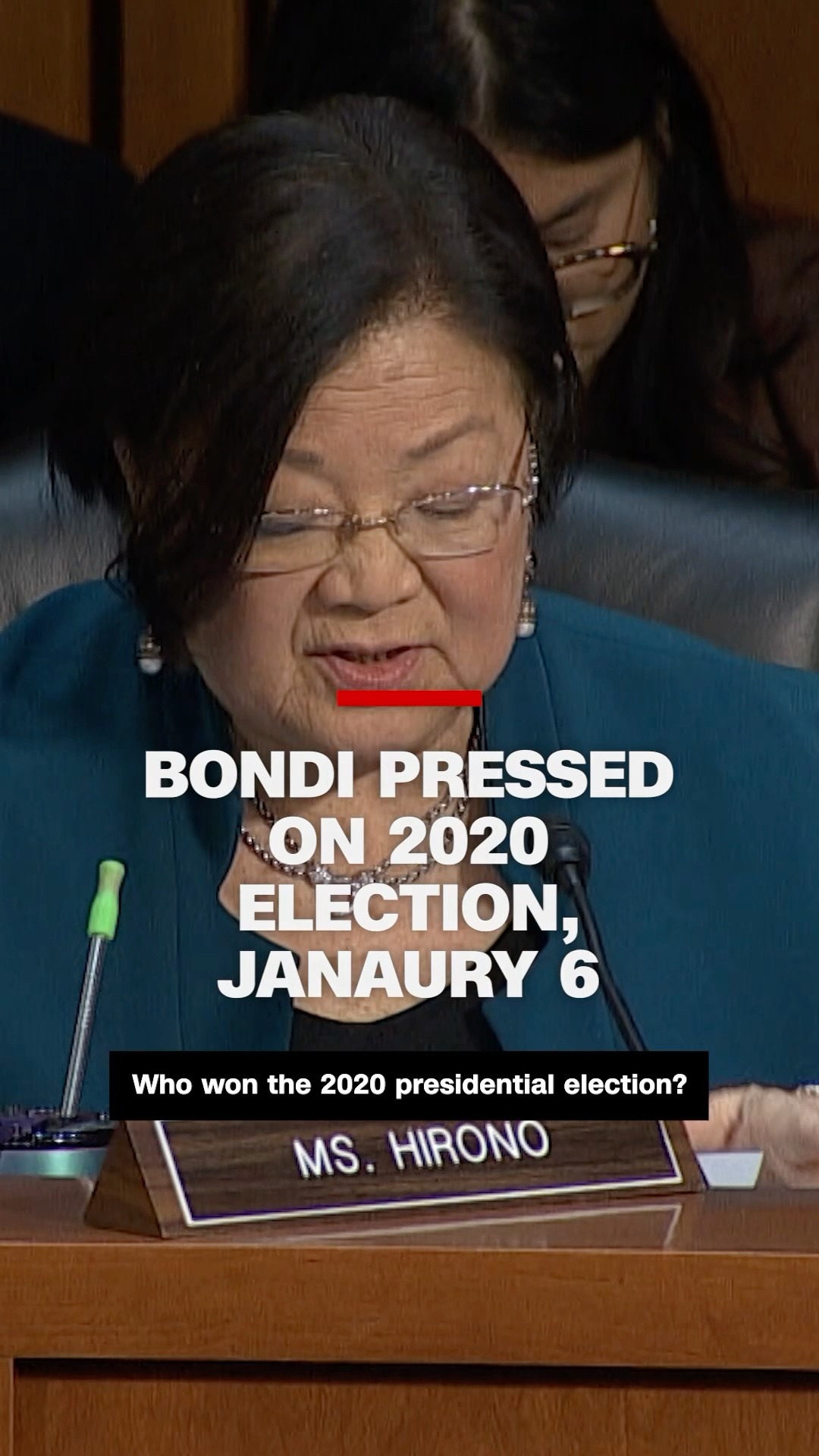 Bondi pressed on 2020 election, January 6