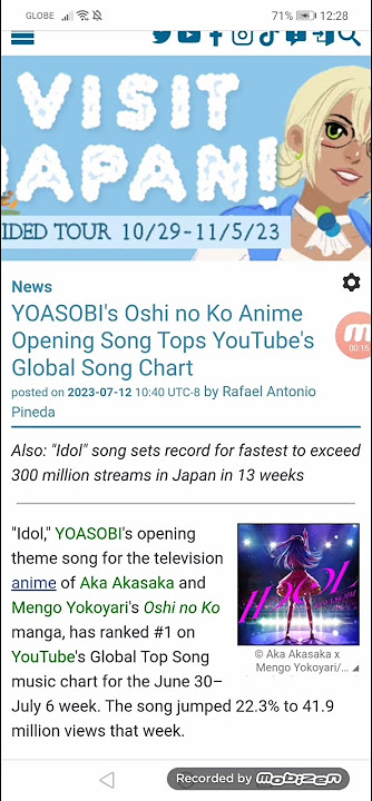 YOASOBI's Oshi no Ko Anime Theme Song 'Idol' Tops Apple's Global Music  Charts - Crunchyroll News