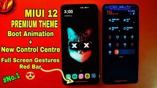 MIUI 12#NO.1 ViP THEMES BOOT ANIMATION+NEW Control centre And New Full Screen Gestures XBarRedColour screenshot 5
