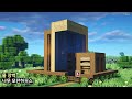 ⚒️마인크래프트 건축 : 물 장벽 야생 나무 집 만들기 / Minecraft Water Wall Wooden House Build Tutorial