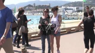 Exclusive Chantal Lauby Walking Her Dog On La Croisette In Cannes