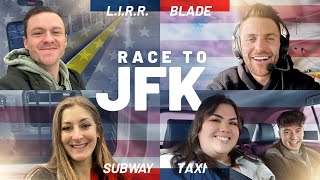 EPIC 4WAY NEW YORK RACE to JFK Airport | Helicopter vs LIRR vs Taxi vs Subway