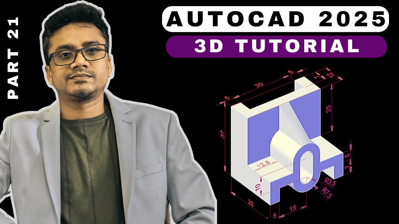 AutoCAD 3D Tutorial for Beginners || AutoCAD 3D modeling mechanical ...