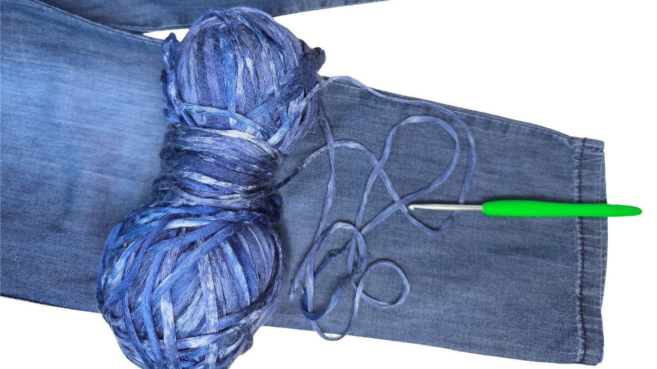 I Didn't Know That The Bag I Crocheted From Old Jeans Would Be This Beautiful. (Subtitled)