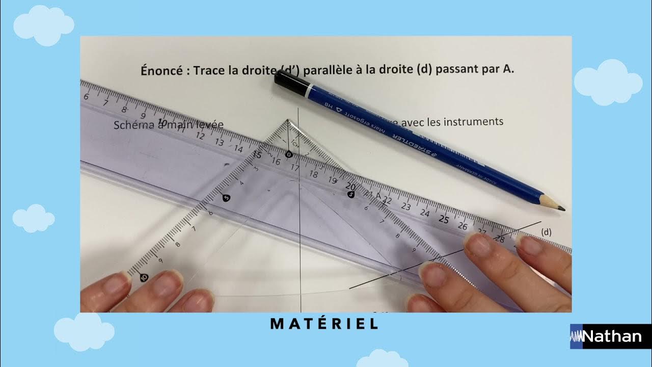 Comment tracer une droite parallèle avec une réquerre (cycle 3