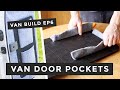 Making Van Door And Wall Pockets From Leftover Van Carpet ♻️  | Ep 6 | Nissan NV200 Camper Van Build
