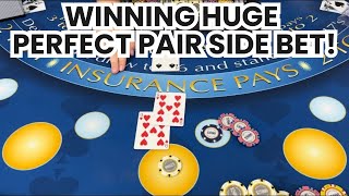Blackjack | $600,000 Buy In | I Started Playing Perfect Pair Side Bets & Won Huge 30:1 Payouts!