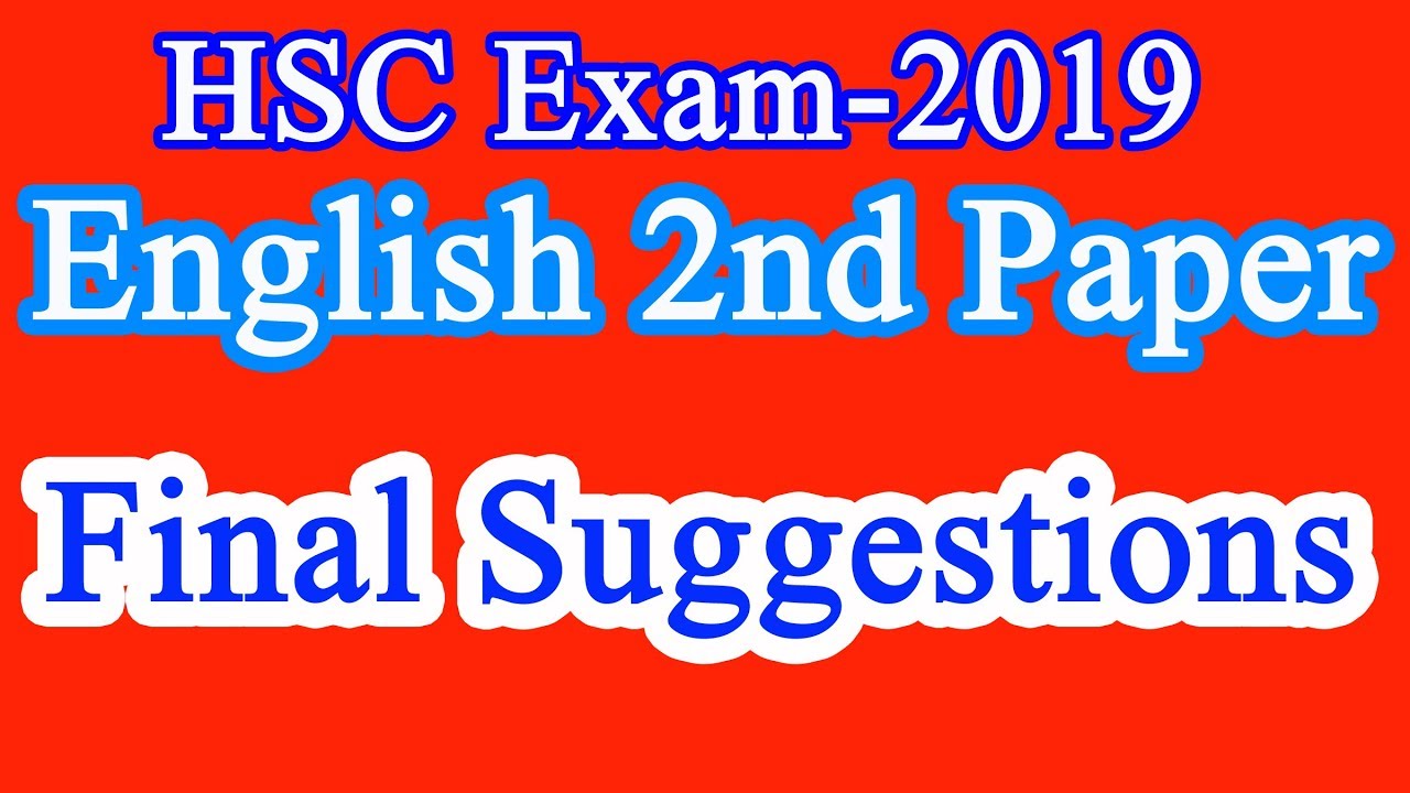 HSC2019English 2nd Paper Final short Suggestions. YouTube