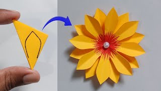 Easy Paper Flower Making Craft | Paper Flower Making Step By Step | DIY Flower Craft