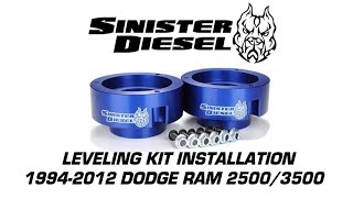 Sinister Diesel Leveling Kit Installation for 1994-2012 Dodge Ram 2500/3500 Trucks 2007 Dodge Ram 2500 Leveling Kit
