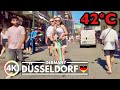 Germany Extreme Heatwave Walk, Düsseldorf at 42°C - July 2022, City Center Walking (4K)