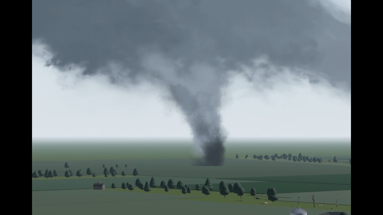 Cone Tornado Goes Through Fields | RTS Chasing - YouTube