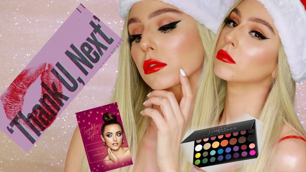 EASY CHRISTMAS GLAM THANK U NEXT ARIANA GRANDE INSPIRED MAKEUP