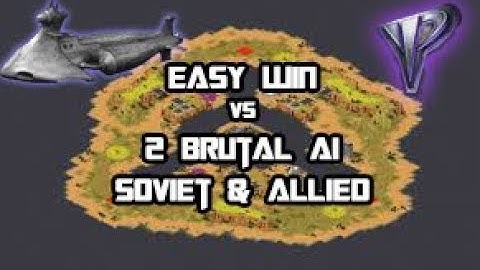 C&C Red Alert 2 - Yuri vs 2 Brutal AI (under 10 minutes)