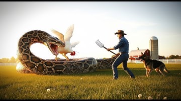 The Heroic Rescue Team defeated the giant python to save the brave dog and cat.