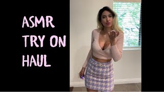 ASMR Try On Haul - Skirts Fabric Sounds (Whispered and with Whispered Voice Over)