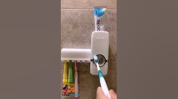 Bathroom Accessories Set Toothbrush Holder Automatic Toothpaste Dispenser Holder Wall Mounted