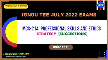 MCS 214 Important Questions | Professional Skills and Ethics |(For TEE )