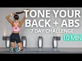 TONED BACK AND ABS SWEAT WORKOUT | Burn Upper and Lower Back Fat | Better Posture | 7 Day Challenge