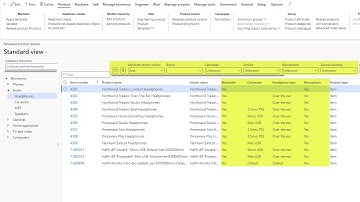 D365 F&O Product attribute search