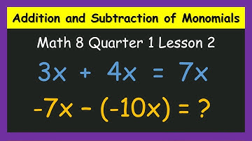 TAGALOG | Addition and Subtraction of Monomials | Math 8 Quarter 1 Lesson 2