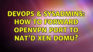 DevOps & SysAdmins: How to forward OpenVPN Port to NAT'd XEN domU?
