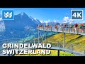 [4K] First Cliff Walk in Grindelwald Switzerland 🇨🇭 Thrill Walking Tour Vlog &amp; Vacation Travel Guide