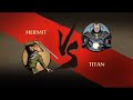 Dùng phép thuật thật sự của Hermit đánh MAY vs Titan - shadow fight 2
