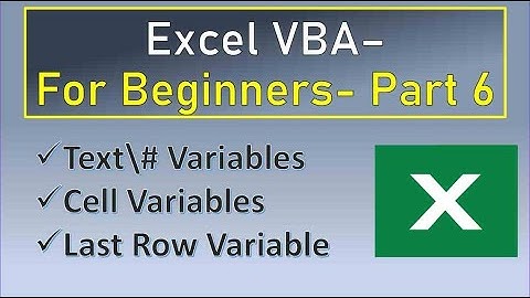 Excel VBA Intro to Variables