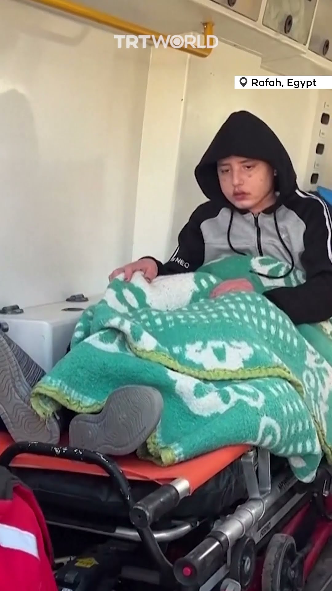 Palestinian children cross Rafah for treatment after Israeli withdrawal