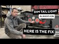 Freightliner cascadia  tail light dim and always on even after truck shuts off here is the fix