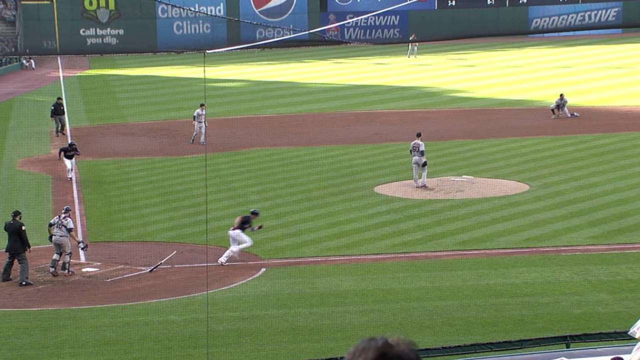 HOU@CLE: Correa induces an inning-ending 6-4-3 DP - YouTube