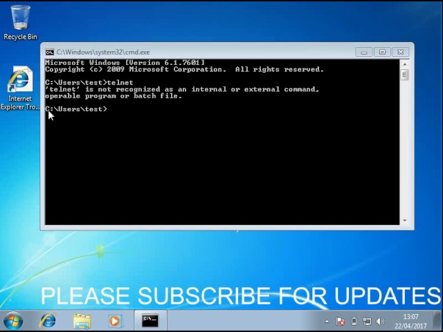 Error Telnet Is Not Recognized Internal Or External Command (Windows  7/8/10) - Youtube