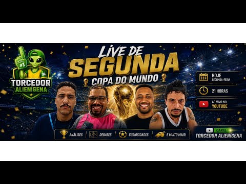 🌎🏆 LIVE DE SEGUNDA – ESPECIAL COPA DO MUNDO! 👽⚽