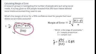Calculating the Margin of Error - Sample Proportion