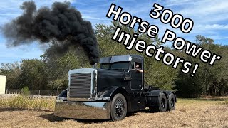 I put HUGE Injectors in the Peterbilt Pull Truck, SO MUCH SMOKE!!!