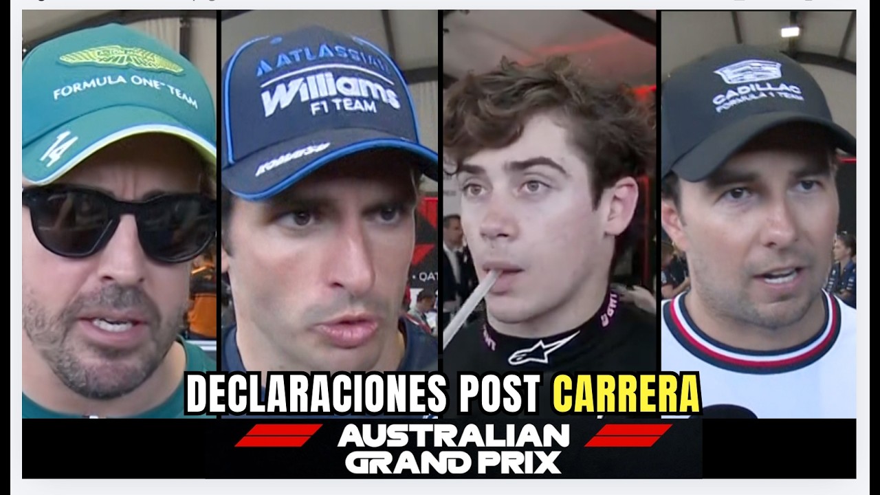 Alonso, Sainz, Colapinto y Checo Perez declaraciones POST CARRERA F1 GP AUSTRALIA 2026