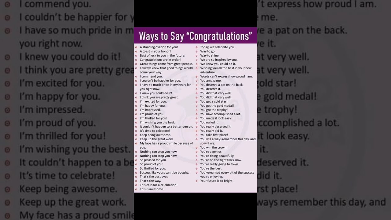 Creative Ways To Say Congratulations 50 Unique Expressions Shorts